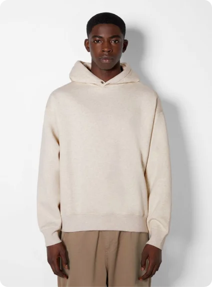 Taş Rengi Kapüşonlu Sweatshirt