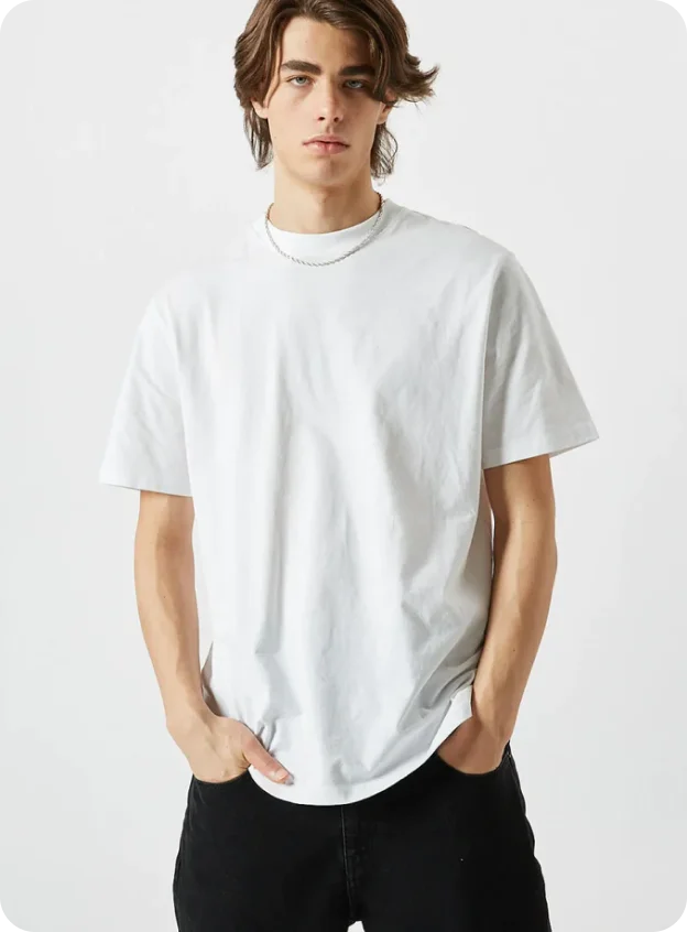 Beyaz Basic Oversize Tişört