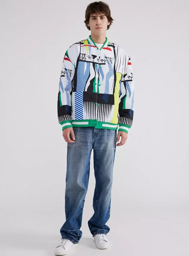 Grafik Desenli Oversize Ceket